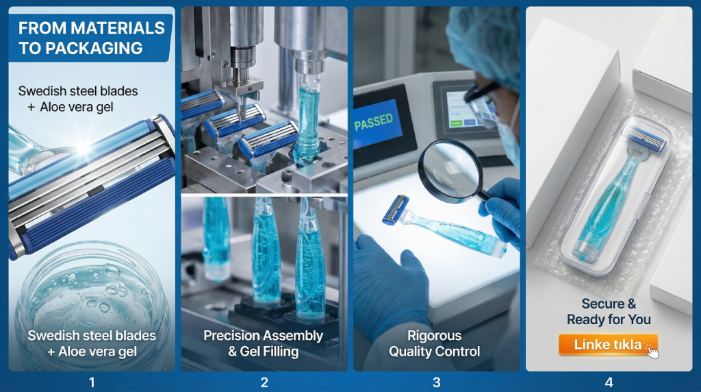 From Materials to Packaging - 4 step production process
